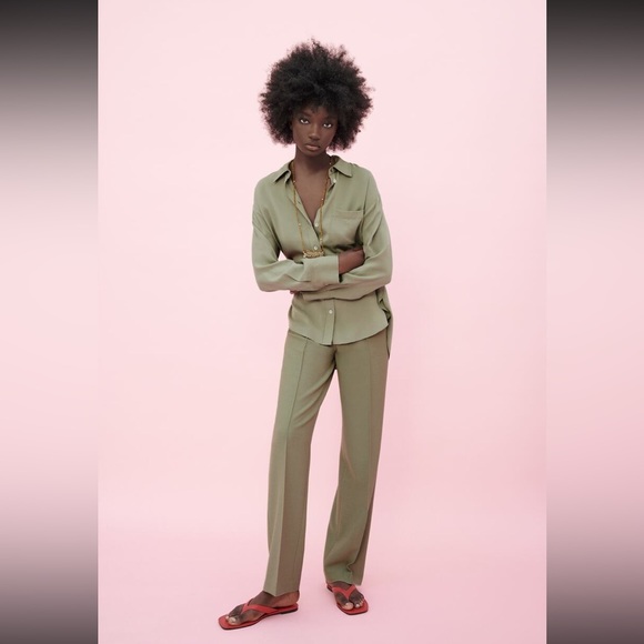 NWT Zara high waist pleated pants - Picture 1 of 4